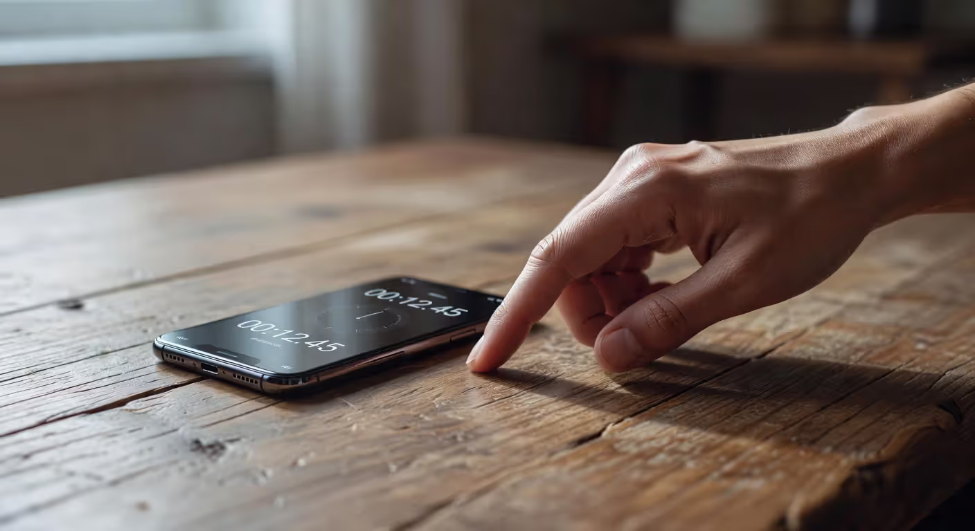 Hand tapping rhythm with stopwatch for BPM counting