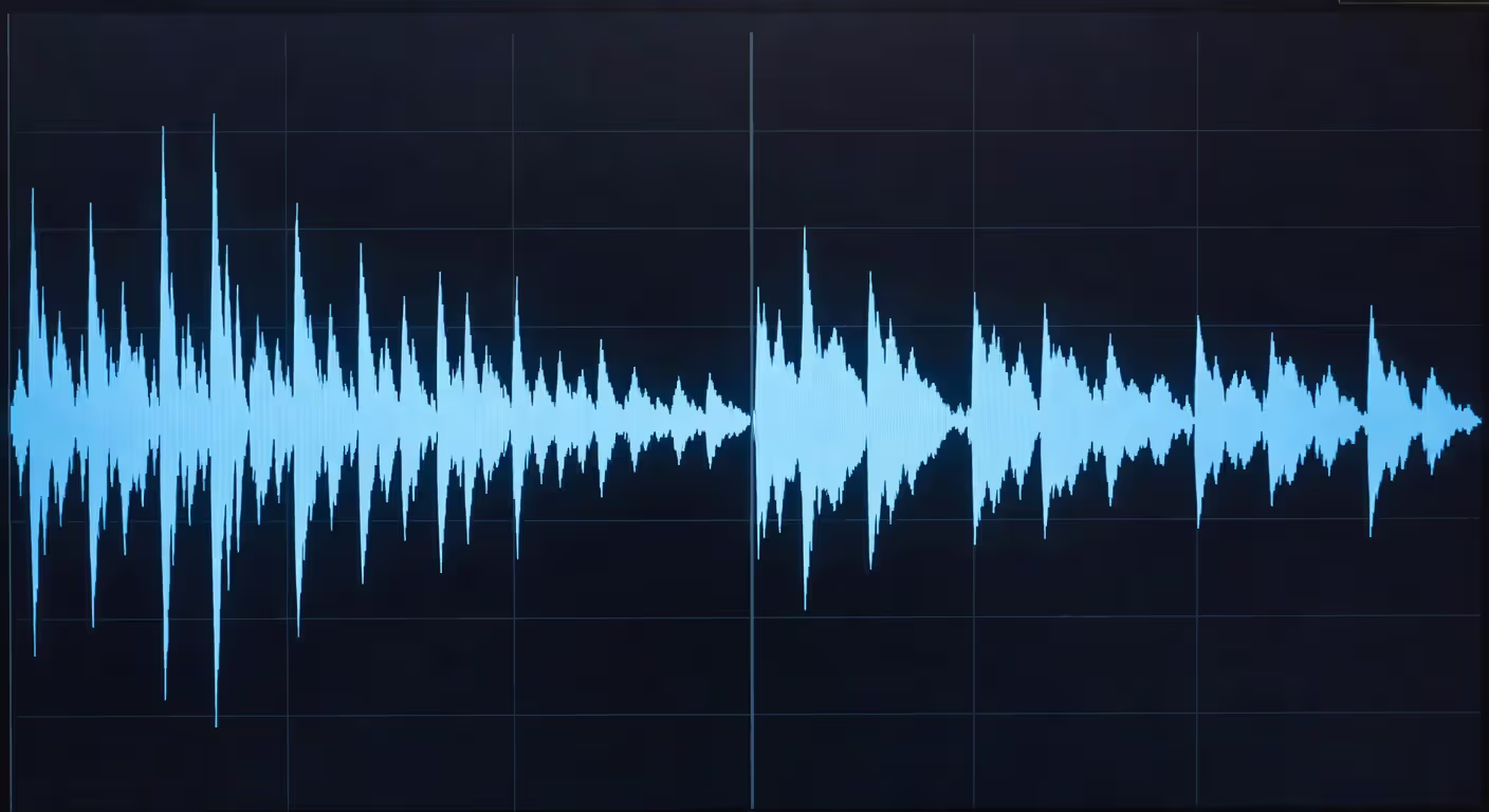 Audio compression before and after waveform comparison