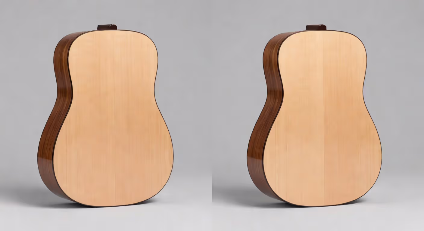 Dreadnought and grand auditorium guitar body comparison