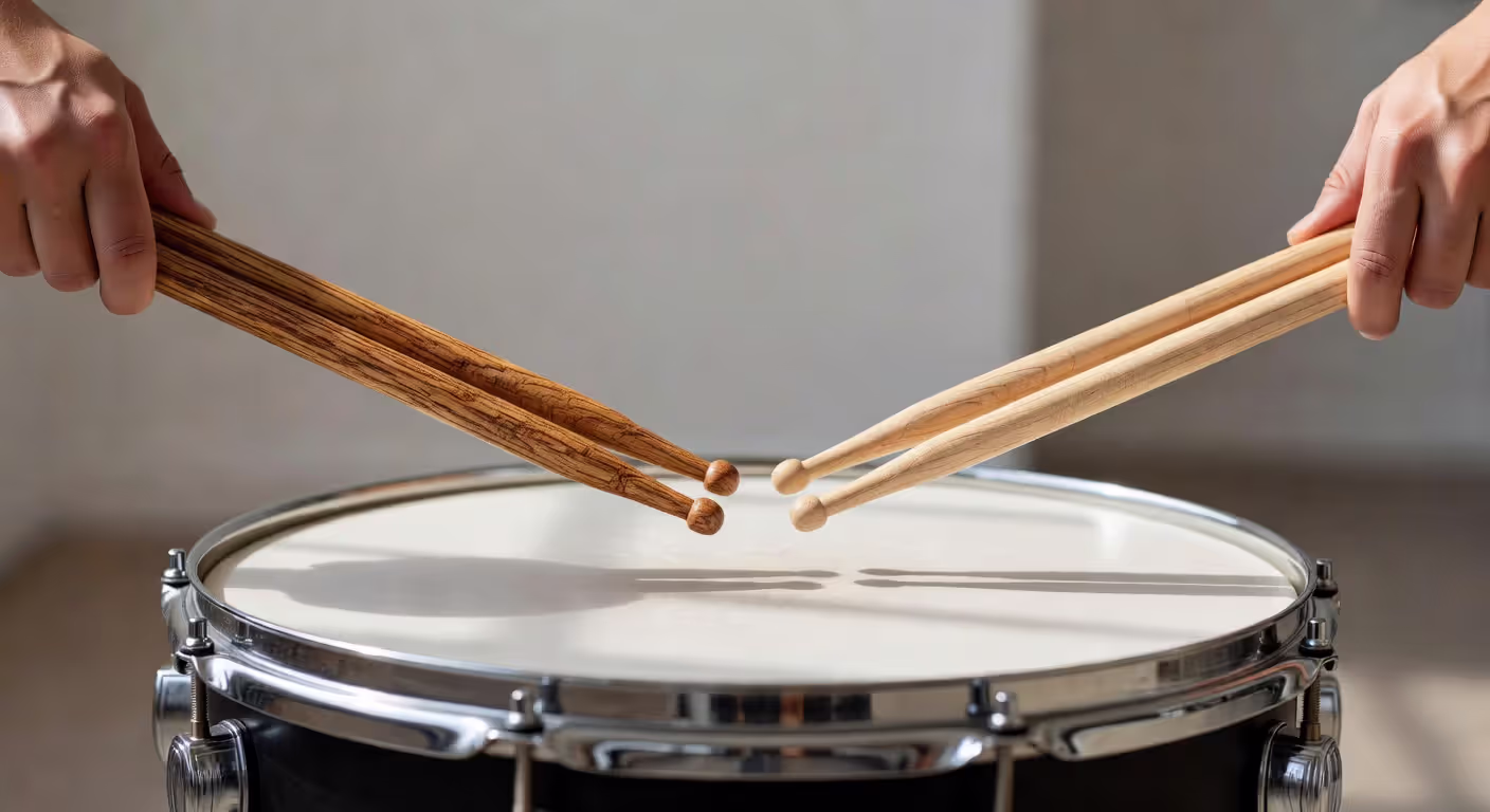 Direct comparison of hickory versus maple drumsticks over drum