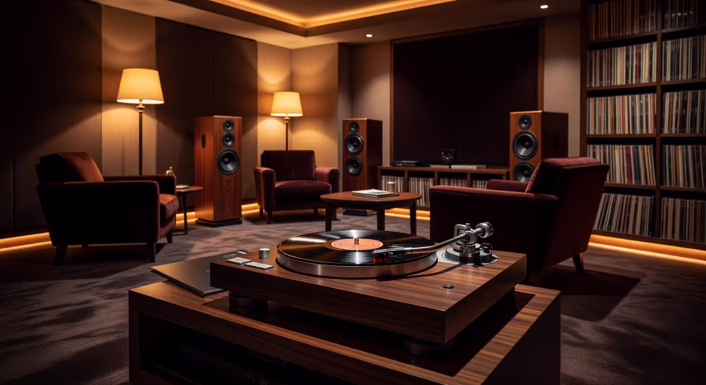High-end turntable setup for audiophile vinyl listening