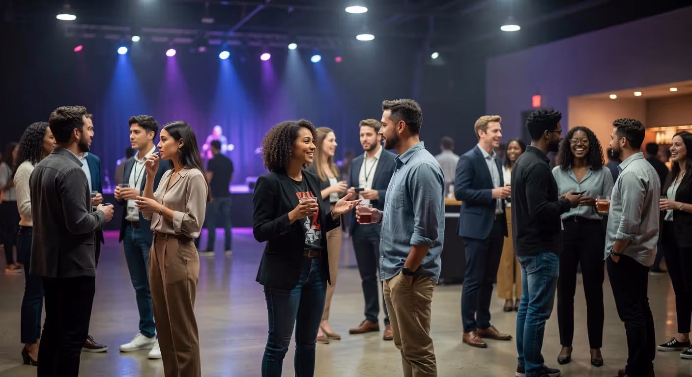 Networking at music industry event