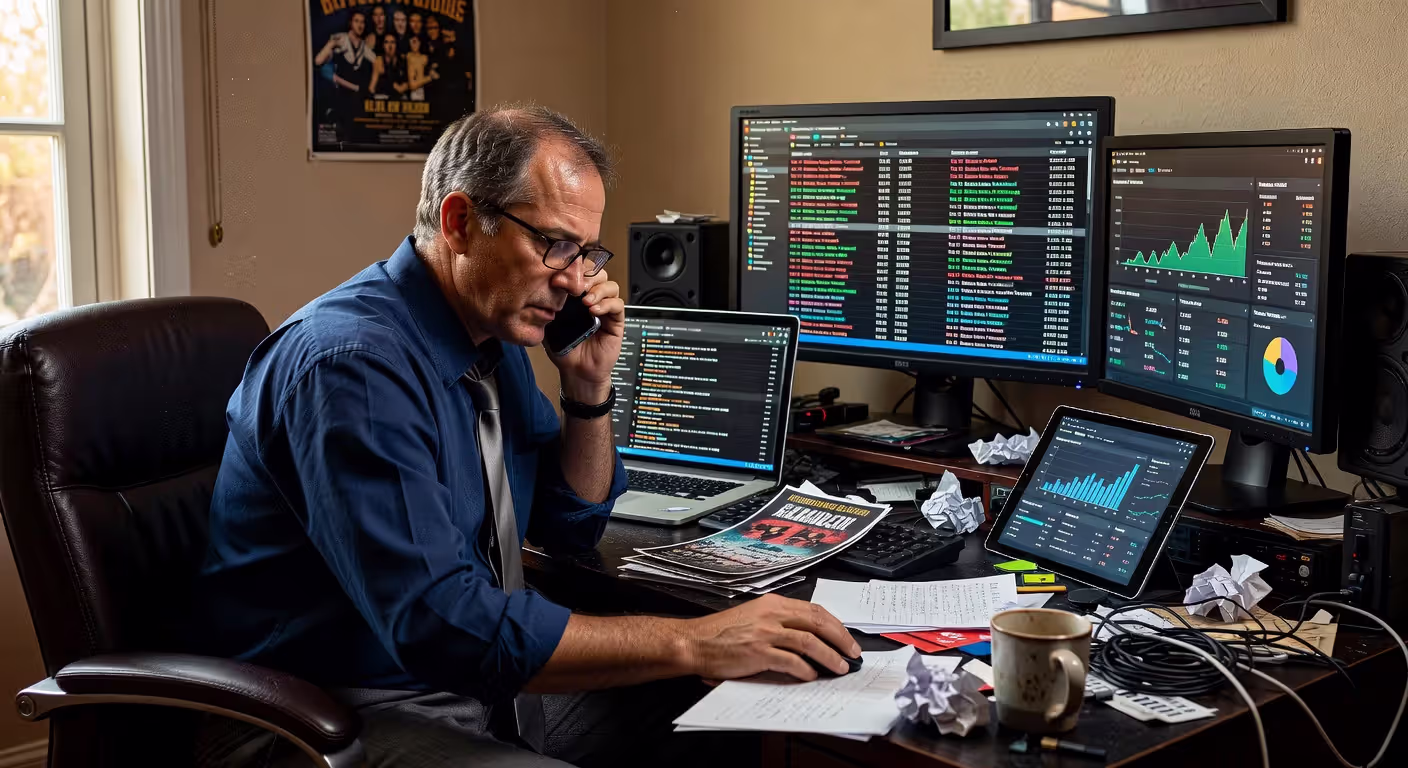 Music manager handling daily coordination tasks