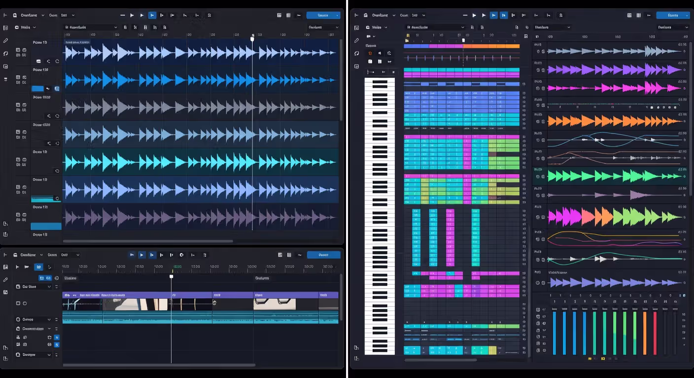 Comparison of audio editing and music production workflows