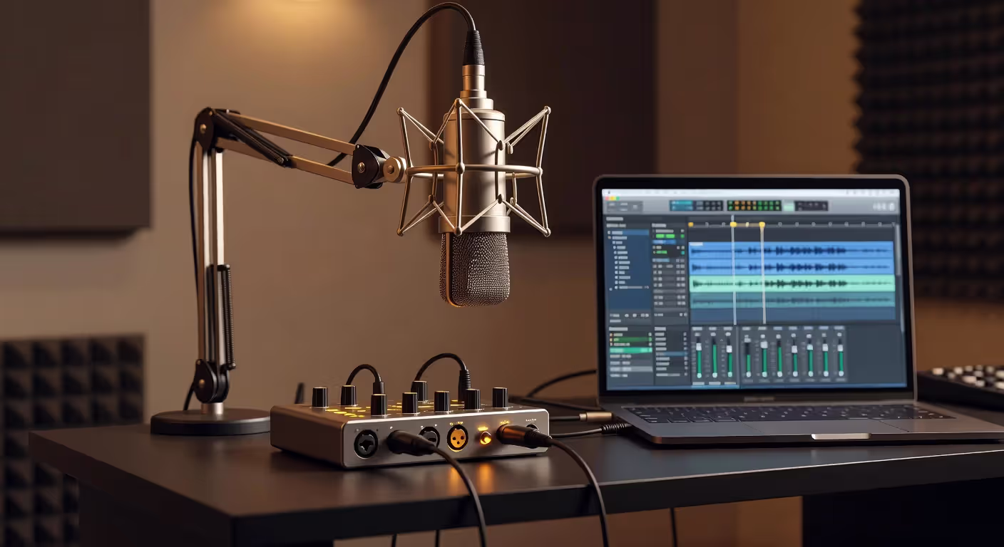 Professional home recording studio setup for demo preparation
