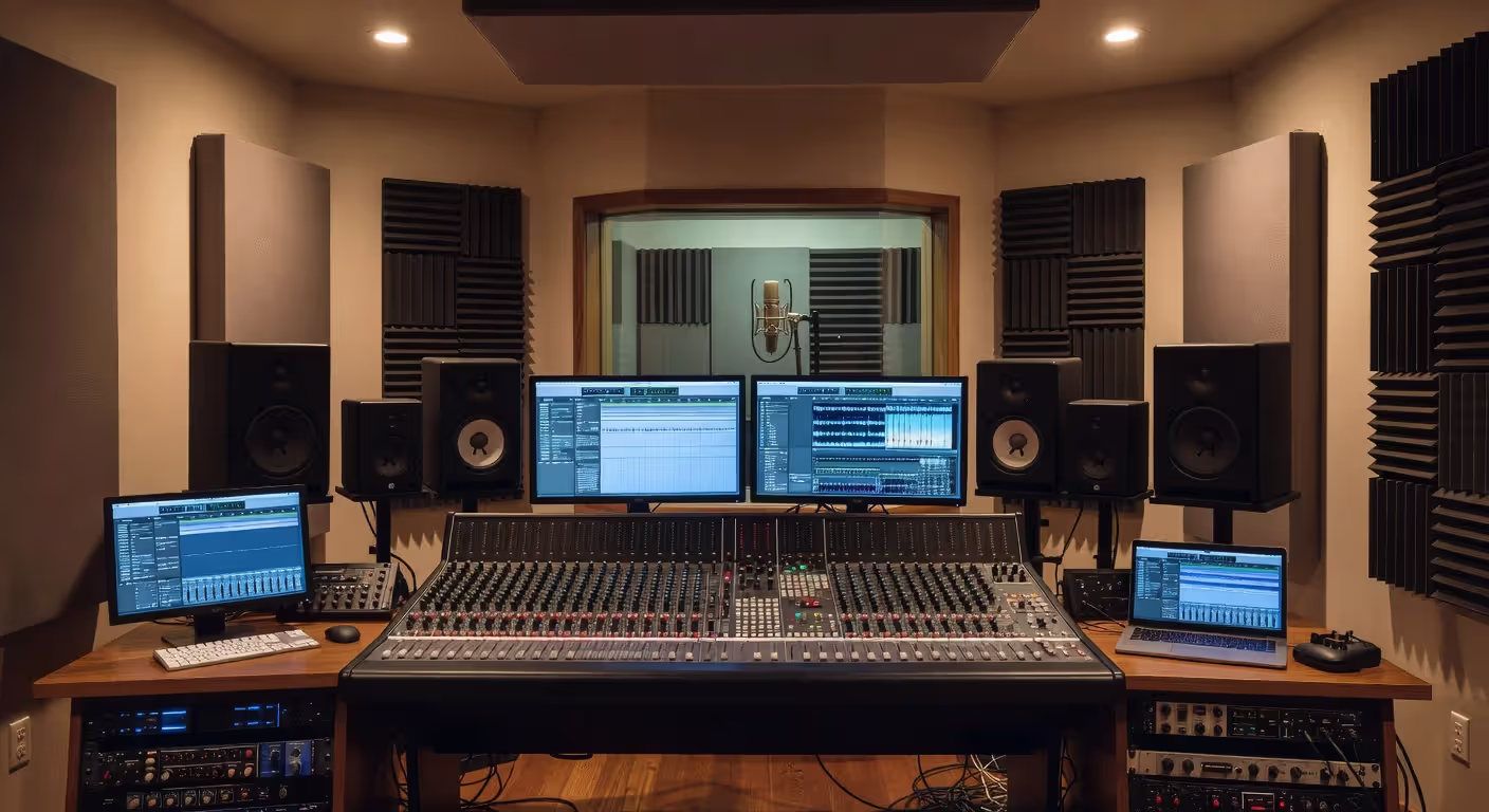 Modern recording studio setup for independent artists