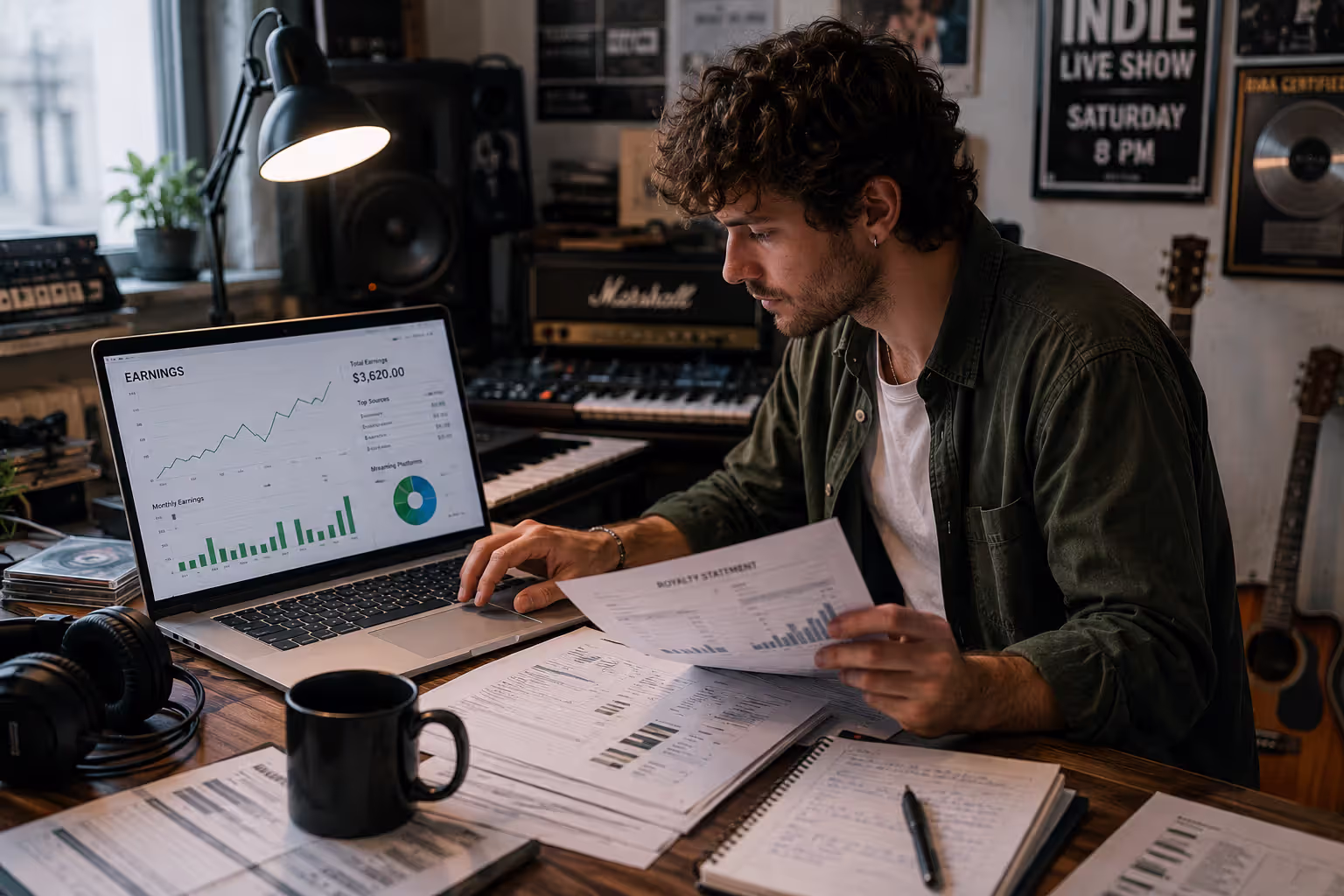 Music royalty management and financial tracking for independent artists